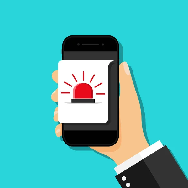 Alarm Alert Message Smartphone Icon Danger Notification Siren Phone Warning —  Vetores de Stock