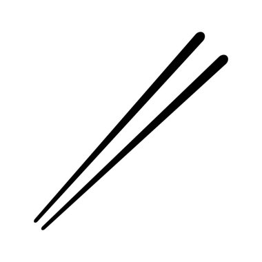 Chopstick icon. Stick for sushi. Wooden japanese and chinese sticks isolated on white background. Silhouette for china and japan food. Vector.