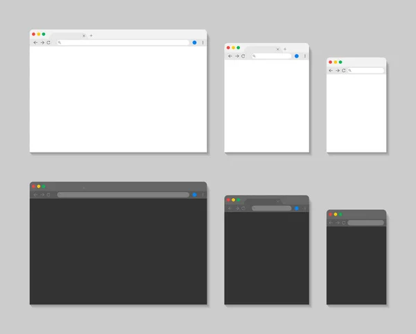 Browserfenster Für Laptop Handy Und Tablet Web Mockup Mit Menü — Stockvektor