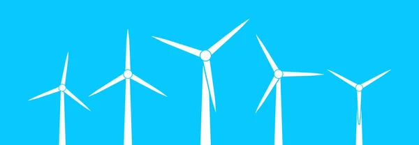 Wind Energy Icons Windmill Turbine Silhouette Farm Mill Alternative Eco — Stock Vector