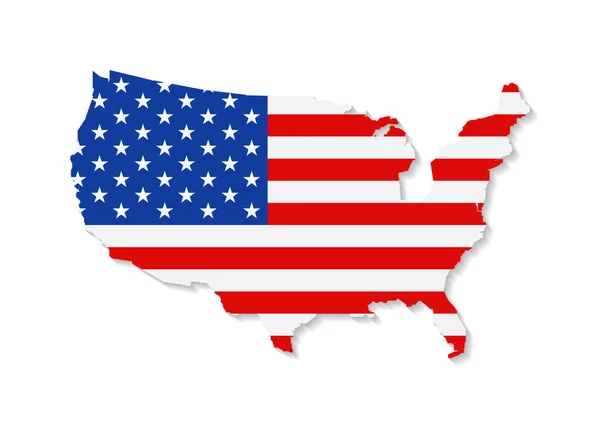 Usa Flag Map United States America Icon Country Color National — Vettoriale Stock