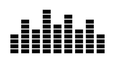Sound wave icon. Logo for audio and music. Graphic illustration for radio and voice track. Soundwave bar for equalizer, dj and volume. Abstract rhythm of noise. Vector.