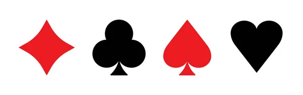 Card Play Poker Casino Icon Suit Spade Diamond Heart Symbols — Archivo Imágenes Vectoriales