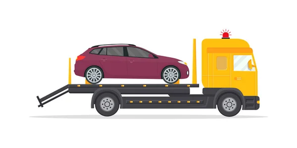 Tow Assistance Service Auto Truck Tow Recovery Vehicle Road Insurance — Image vectorielle