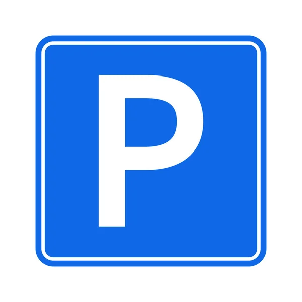 주차장의 아이콘입니다 심볼은 정보를 상징한다 그리고 스퀘어의 위치에 사인은 규정을 — 스톡 벡터