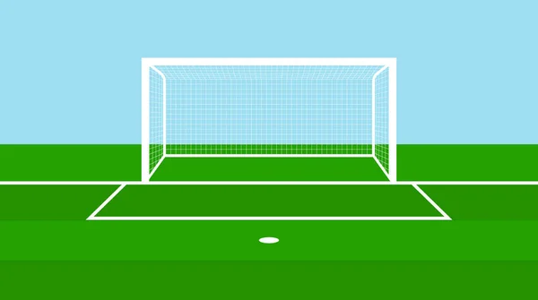 Fotbollsporten Fotbollsplan Med Mål Ishallens Målstolpe Och Nät Pitch Med — Stock vektor