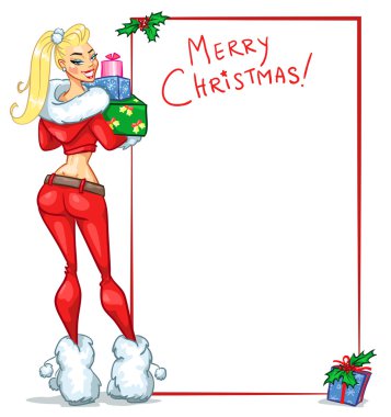 Noel hediyeleri Noel Baba kız