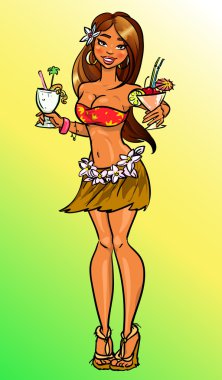 İki kokteyl daveti ile seksi kız