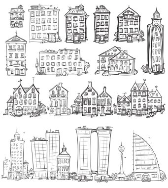 Şehir set doodles