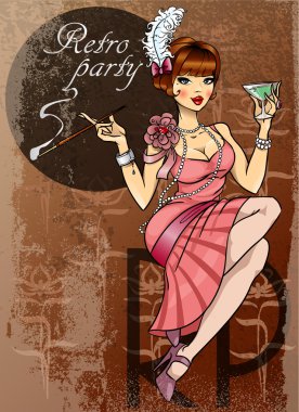 Retro party davetiye