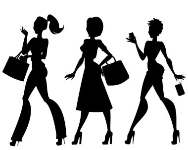 kadınlarla el çantaları, telefon