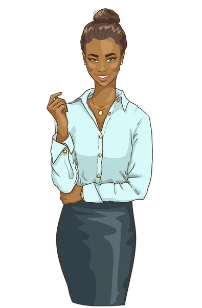 Mulher de negócios afro-americana — Vetor de Stock
