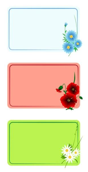 Set de cartes florales — Image vectorielle