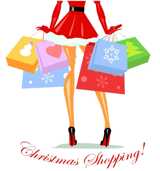 Christmas shopping — Stock Vector