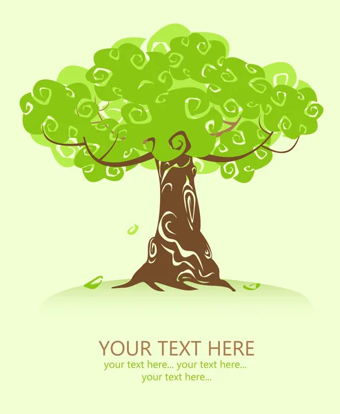 Arbre et espace pour le texte — Image vectorielle