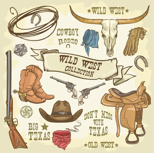 Wilder Westen, Cowboykram — Stockvektor