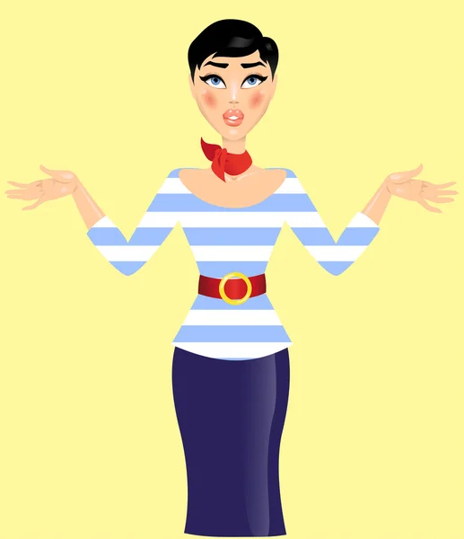 Pretty woman thinking Stock Illustration