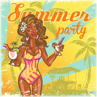 Beach or Pool party invitation vector