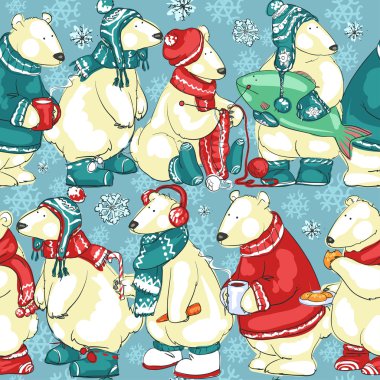 Kutup ayıları ile Noel arka plan
