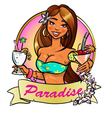 İki kokteyl ile kız