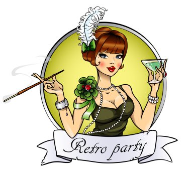 Retro party davetiye