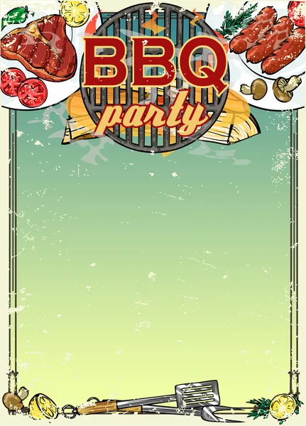 Invitación fiesta barbacoa — Vector de stock