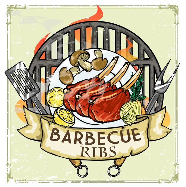 BBQ grilu logo — Stockový vektor