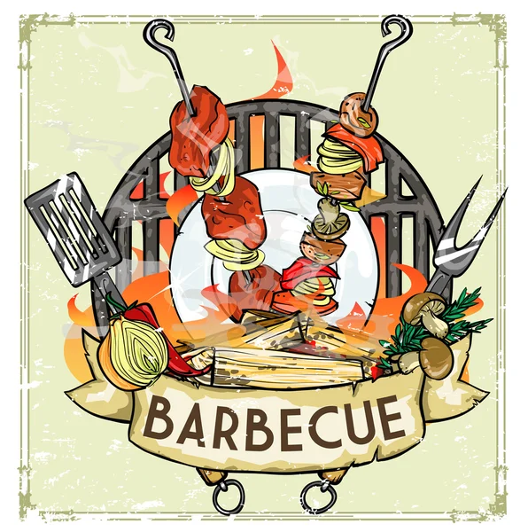 BBQ grilu logo — Stockový vektor