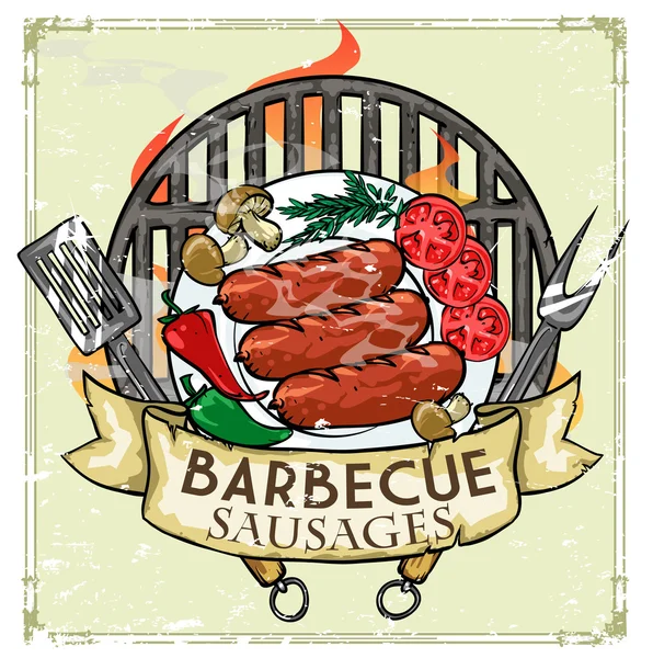 BBQ grilu logo — Stockový vektor