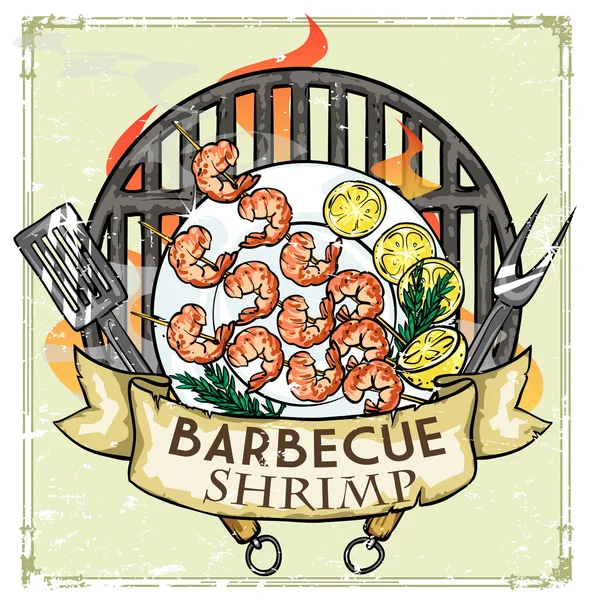 BBQ Grill Logo Design — Stockvektor