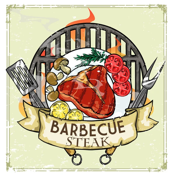 BBQ Grill logo design — Stock Vector