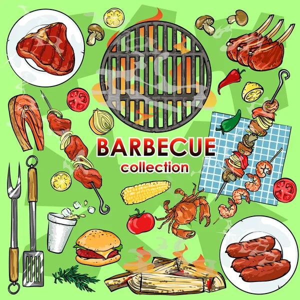 Kolekcja grill — Wektor stockowy