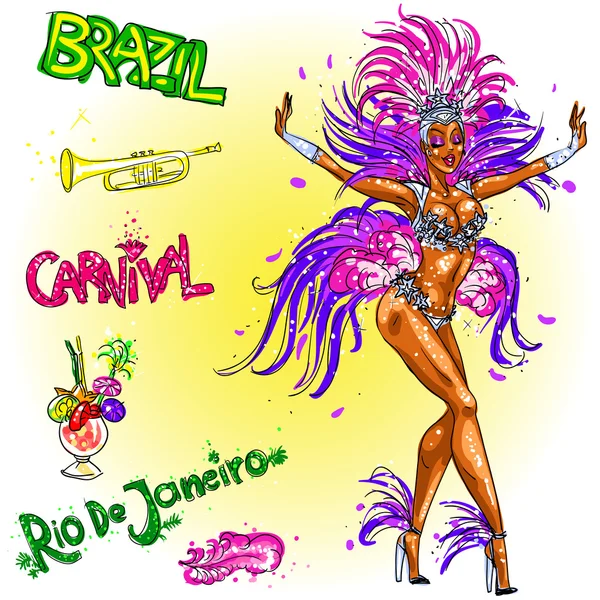 Carnival dancer — Stock Vector