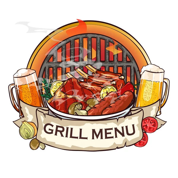 BBQ Grill label — Stock Vector