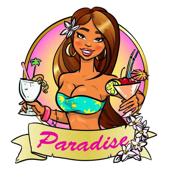 İki kokteyl ile kız