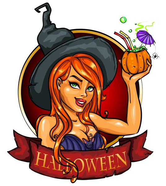 Halloween heks — Stockvector