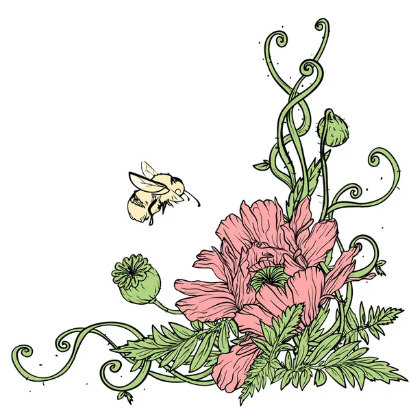 Flores de amapolas — Archivo Imágenes Vectoriales