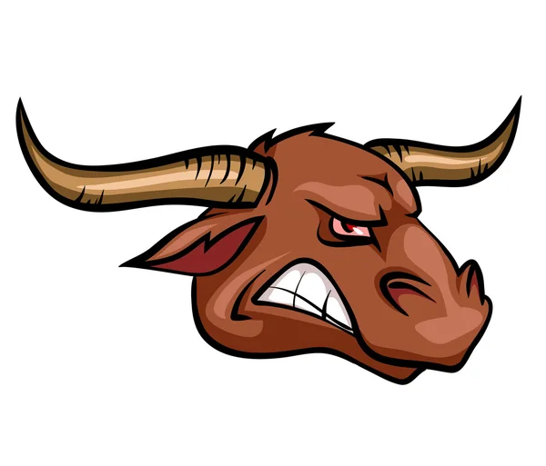 Toro enojado mascota — Vector de stock