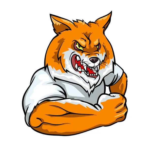 Red fox maskotka, logo teamu — Wektor stockowy