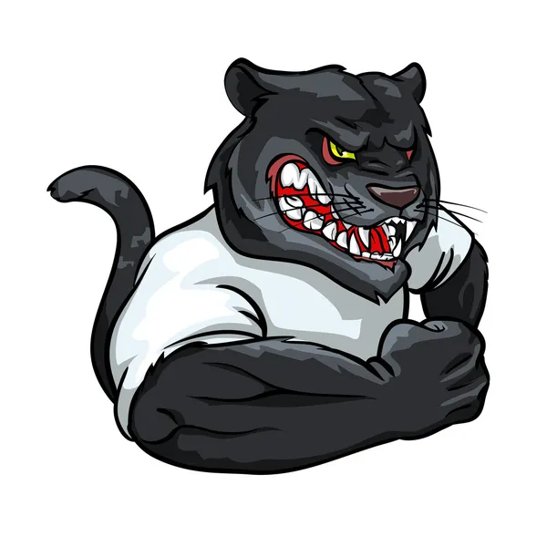 Schwarzes Panther-Maskottchen, Teamlogo — Stockvektor