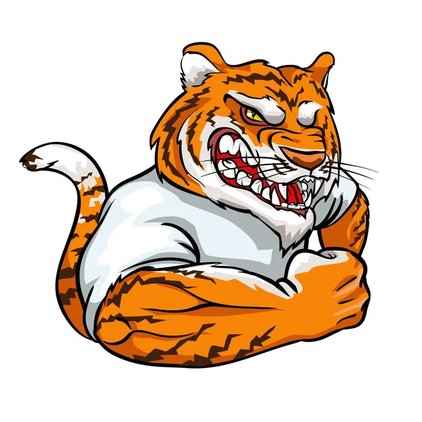 Tiger maskot, lagets logotyp — Stock vektor
