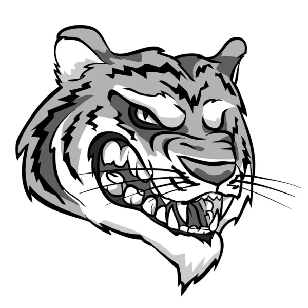 Tigre enojado mascota — Vector de stock