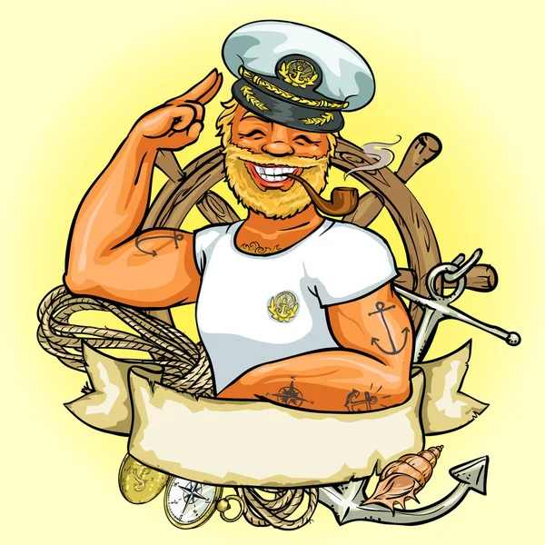 Denizci logosu — Stok Vektör