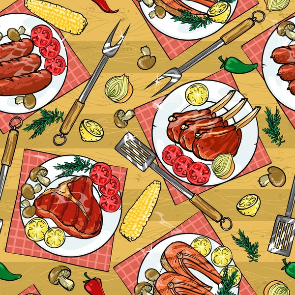 BBQ Fondo de parrilla — Vector de stock