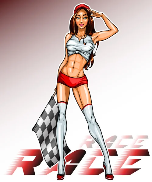 PIN bayrağı ile kız yarış