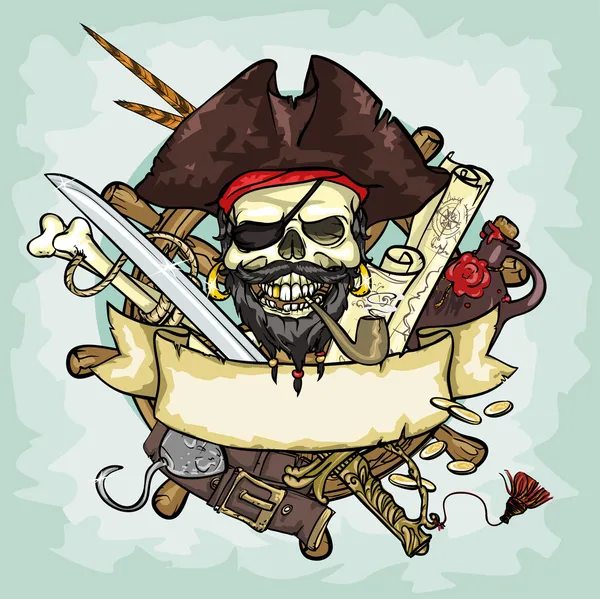 Logotipo do crânio pirata — Vetor de Stock