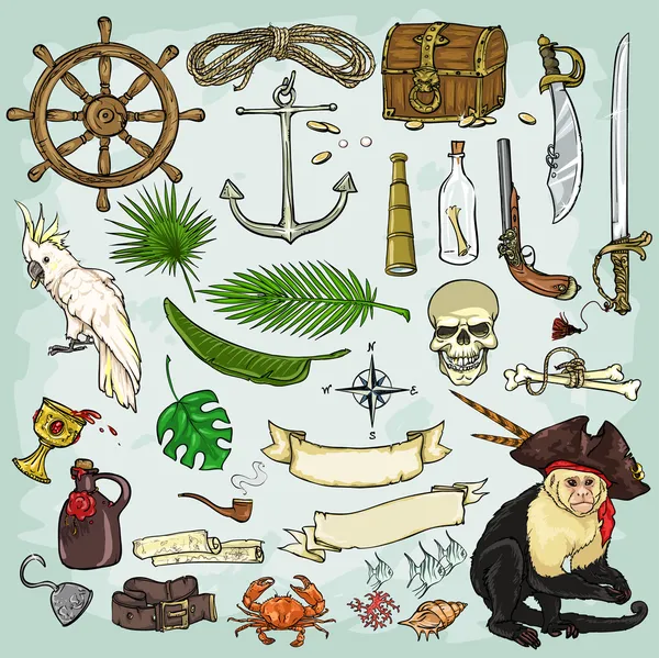 Piraten-collectie — Stockvector