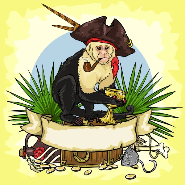 Logo Tesoro del pirata — Archivo Imágenes Vectoriales