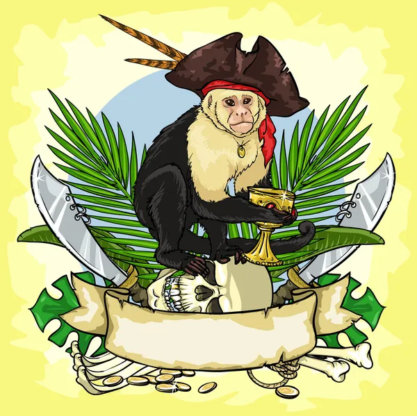 Logotipo do tesouro do pirata — Vetor de Stock