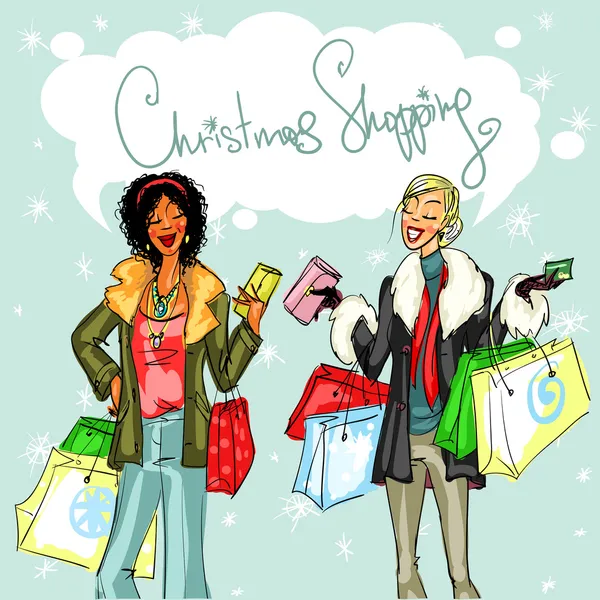 Compras de Navidad — Vector de stock